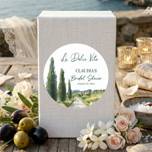 Pegatina Redonda La Dolce Vita Vista Italiana Despedida de Soltera