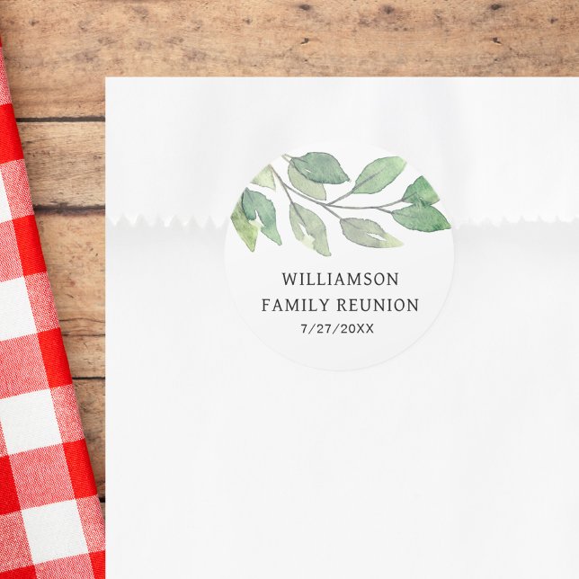 Pegatina Redonda La ecologización familiar personalizada (Subido por el creador)