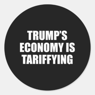 Pegatina Redonda La economía de Trump es política arancelaria 1