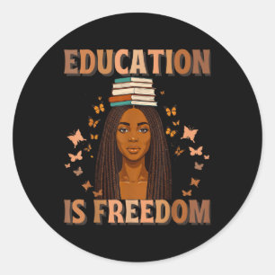 Pegatina Redonda La educación de los profesores de historia negra e