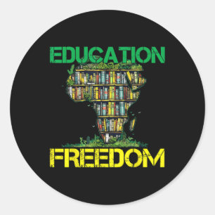 Pegatina Redonda La educación es libertad, el mes de la historia ne