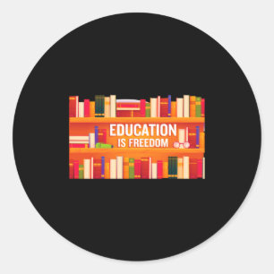 Pegatina Redonda La educación es libertad Historia Negra América Af