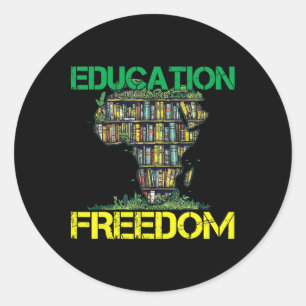 Pegatina Redonda La educación es libertad Mes de la historia africa