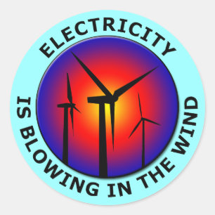 Pegatina Redonda La Electricidad Se Está Desinflando En El Viento