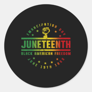 Pegatina Redonda La emancipación del 10 de junio: Black American Fr