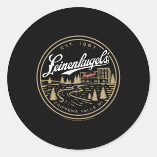 Pegatina Redonda La Empresa De Fabricación De Cocinas Leinenkugels