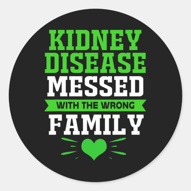 Pegatina Redonda La Enfermedad Entorpecida Con La Familia Equivocad (Anverso)