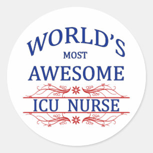 Pegatina Redonda La enfermera más impresionante del ICU del mundo