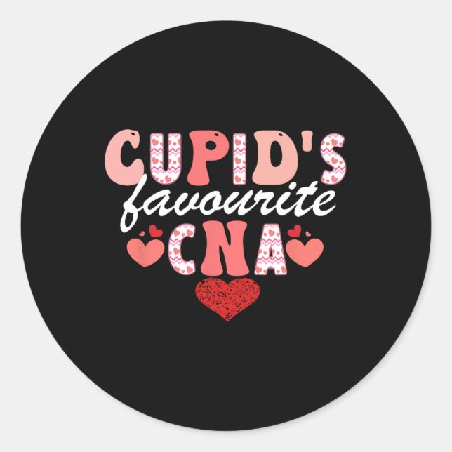 Pegatina Redonda La Enfermería favorita de Cupid para San Valentín  (Anverso)