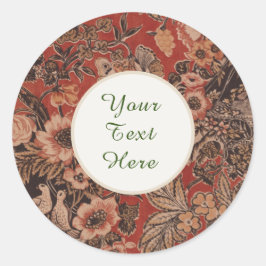 Pegatina Redonda La época victoriana botánica personalizada