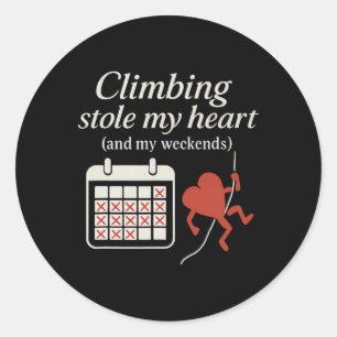 Pegatina Redonda La escalada me robó el corazón (y mis fines de sem