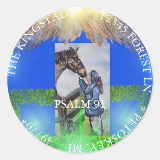 PEGATINA REDONDA LA ESCRITURA DE COBERTURA