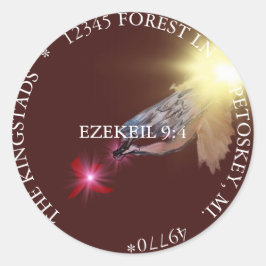 PEGATINA REDONDA LA ESCRITURA DE MARCA