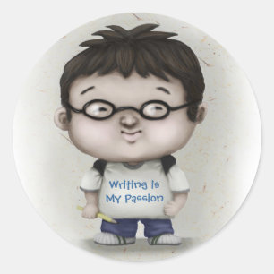 Pegatina Redonda La escritura es mi pasión