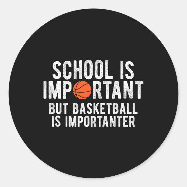 Pegatina Redonda La escuela de baloncesto divertida es importante (Anverso)