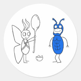 Pegatina Redonda La ESCUELA ES Demasiado grande