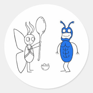 Pegatina Redonda La ESCUELA ES Demasiado grande