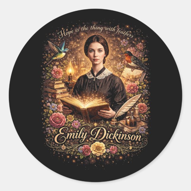 Pegatina Redonda La Esperanza Emplumada (Anverso)