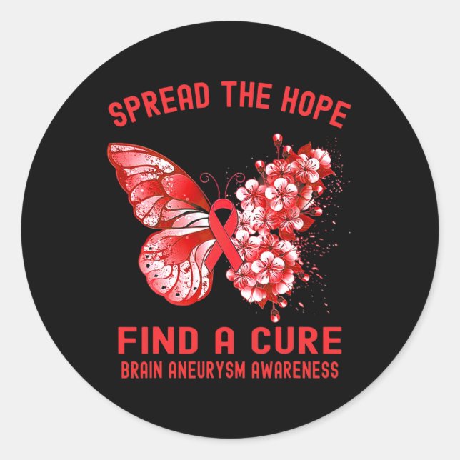 Pegatina Redonda La Esperanza Encuentra Una Cura Concienciación Sob (Anverso)