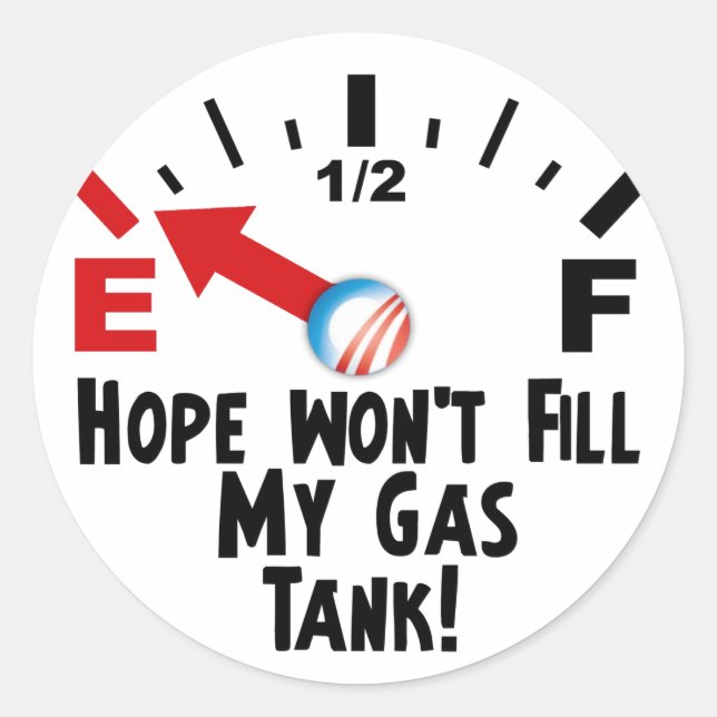 Pegatina Redonda La esperanza está vacía - Anti Barack Obama (Anverso)