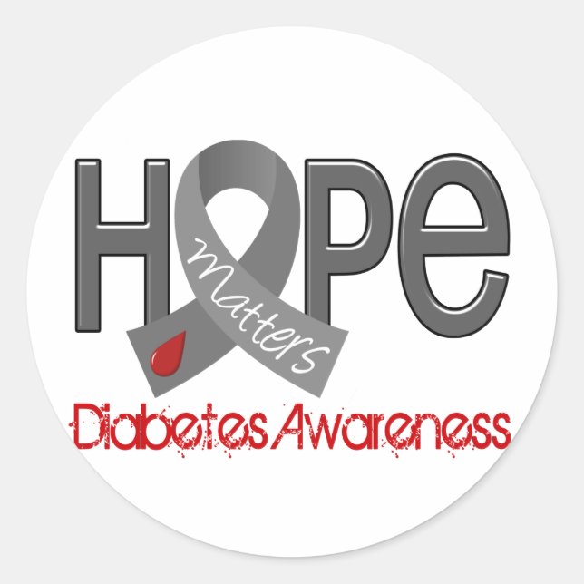 Pegatina Redonda La esperanza importa 2 la diabetes (Anverso)