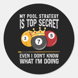Pegatina Redonda La estrategia de mi piscina es la mejor piscina se