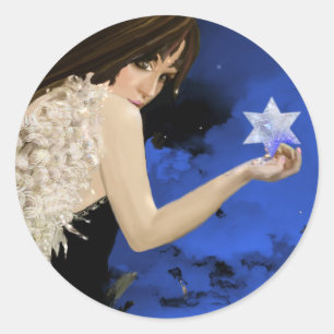 Pegatina Redonda ¡La Estrella Azul!