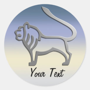Pegatina Redonda La estrella del león del zodiaco de Leo firma