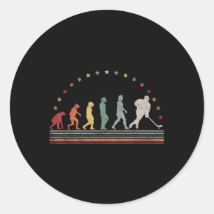 Pegatina Redonda La evolución del hockey sobre hierba Retro hockey 