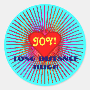 Pegatina Redonda La explosión de la alegría abraza Stickersq