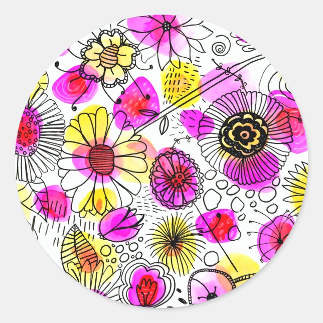 Pegatina Redonda ¡La explosión del paquete de pegatinas de Cosas Br (Anverso)