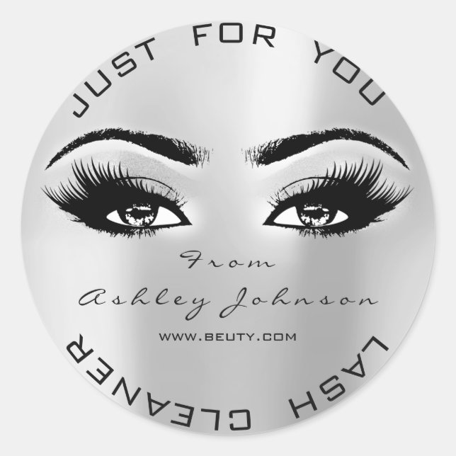 Pegatina Redonda La extensión de los latigazos de belleza maquillaj (Anverso)