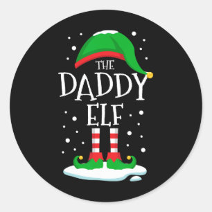 Pegatina Redonda La familia de los Navidades papi eleros coincide c