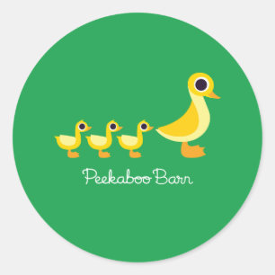 Pegatina Redonda La familia Duck