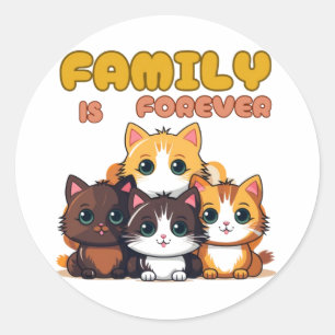 PEGATINA REDONDA LA FAMILIA ES PARA SIEMPRE
