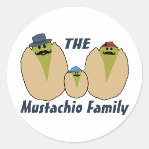 Pegatina Redonda La familia italiana del Mustachio