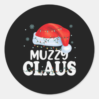 Pegatina Redonda La familia Muzzy Claus Xmas coincide con la abuela
