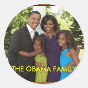 PEGATINA REDONDA LA FAMILIA OBAMA