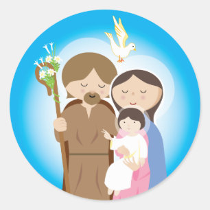 Pegatina Redonda La familia santa