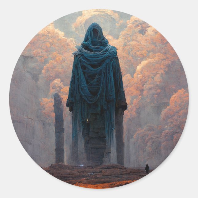 Pegatina Redonda La fantasía de la efigie (Anverso)