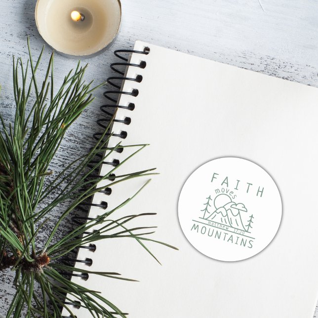 Pegatina Redonda La fe mueve montañas la biblia contra el cristiano (Subido por el creador)