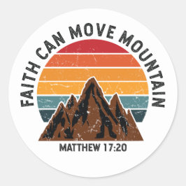 Pegatina Redonda La fe puede mover la montaña