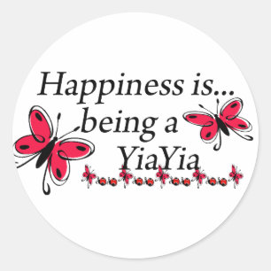 Pegatina Redonda La felicidad es ser una MARIPOSA Yia