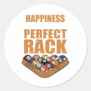 Pegatina Redonda La Felicidad Es Un Juego De Billar Para El Rótulo 