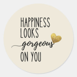 Pegatina Redonda La Felicidad Te Parece Maravillosa.