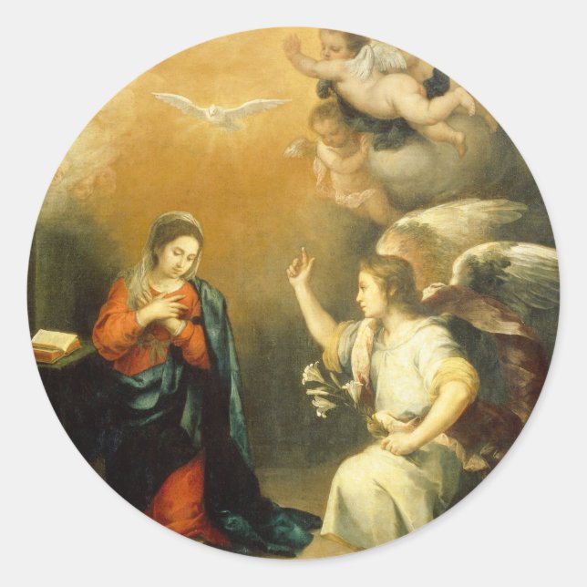 Pegatina Redonda La festividad virgen (Anverso)