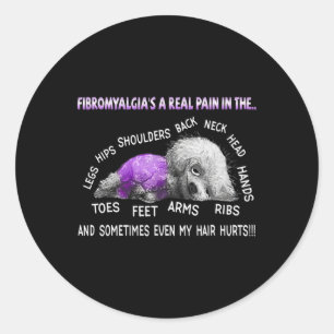 Pegatina Redonda La fibromialgia es un verdadero dolor