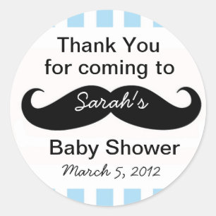 Pegatina Redonda La fiesta de Baby Shower de Little Man Favor de lo