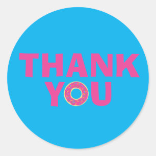 Pegatina Redonda La fiesta de cumpleaños de Donut Kid