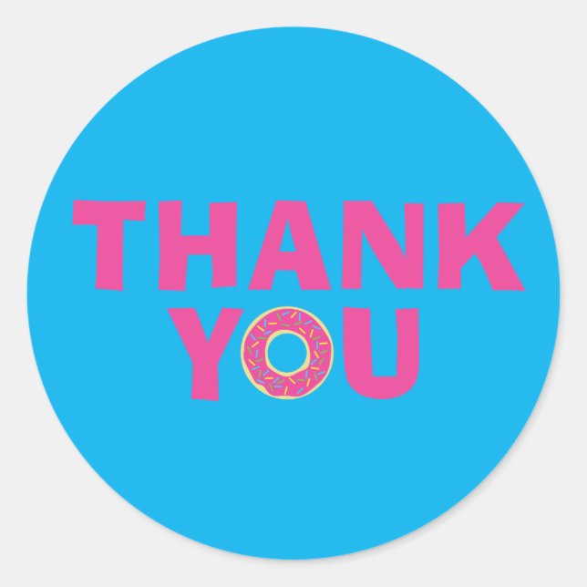 Pegatina Redonda La fiesta de cumpleaños de Donut Kid (Anverso)